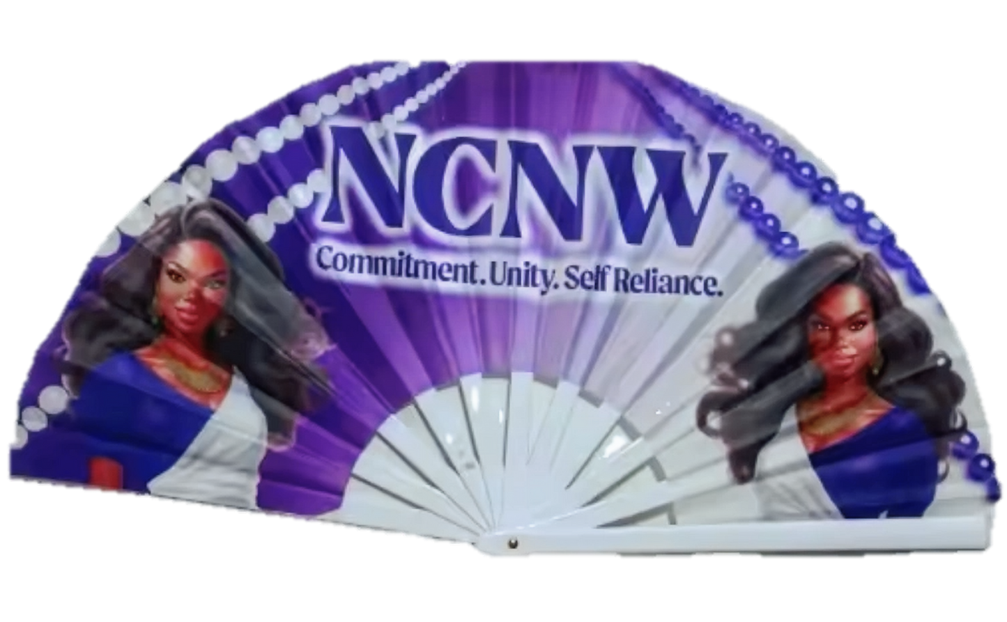 NCNW Folding Plastic Hand Fan image 0