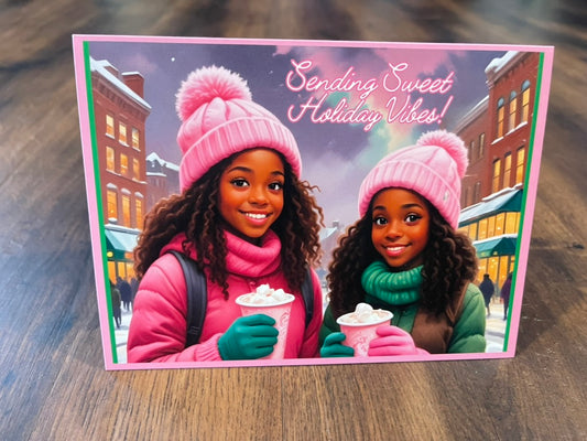 Sending Sweet Holiday Vibes! African American Holiday Cards