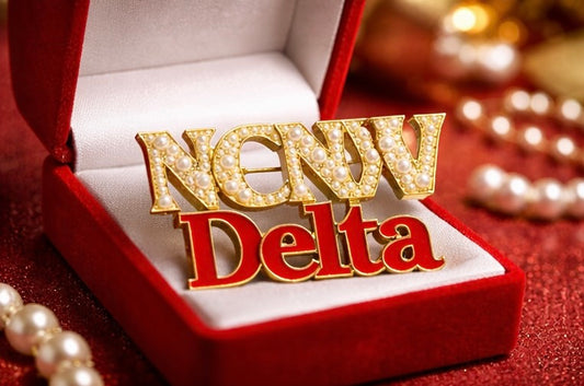NCNW Delta Pearl Statement Brooch