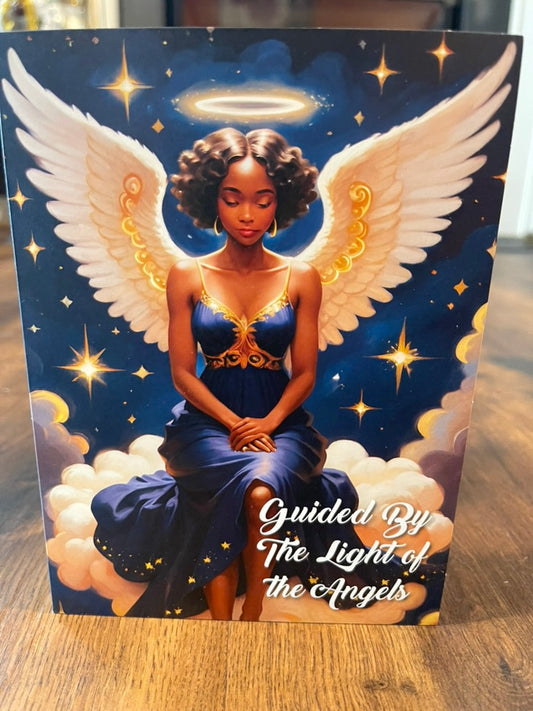 Guided By The Light of the Angels African American Holiday Cards