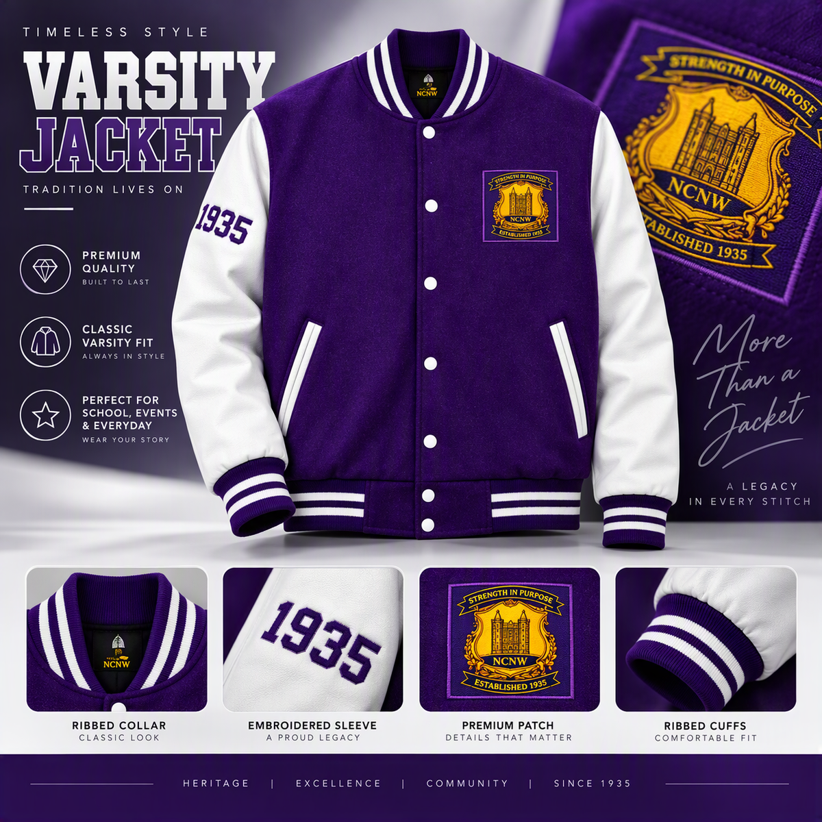 Classic Heritage NCNW Varsity Jacket