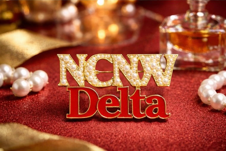 NCNW Delta Pearl Statement Brooch