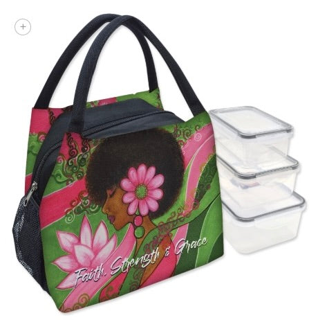 Faith, Strength & Grace Lunch Bag Set with Box Containers