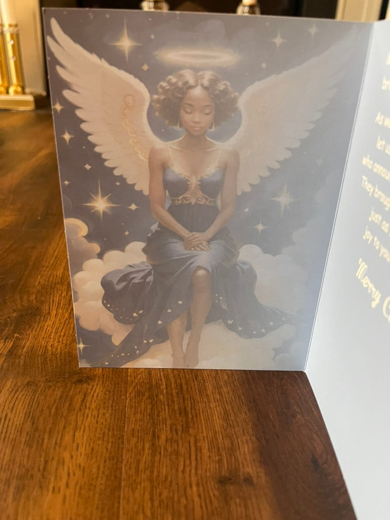 Guided By The Light of the Angels African American Holiday Cards