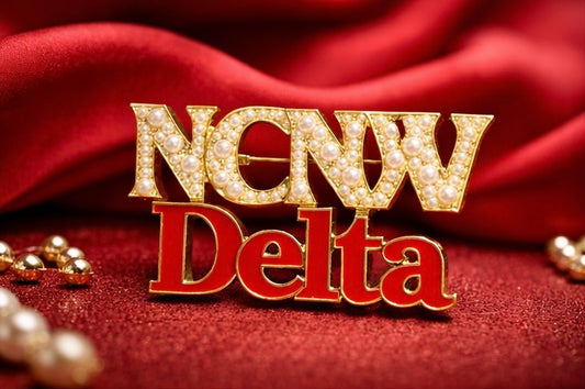 NCNW Delta Pearl Statement Brooch