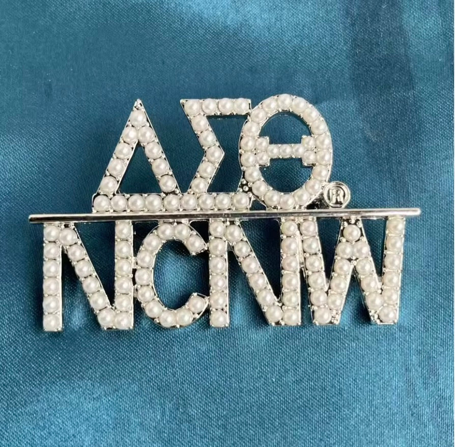 Delta Sigma Theta x NCNW Pearl Brooch