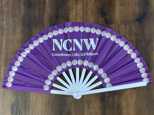 NCNW “Clack with Purpose” Folding Fan – 13" x 25" image 0
